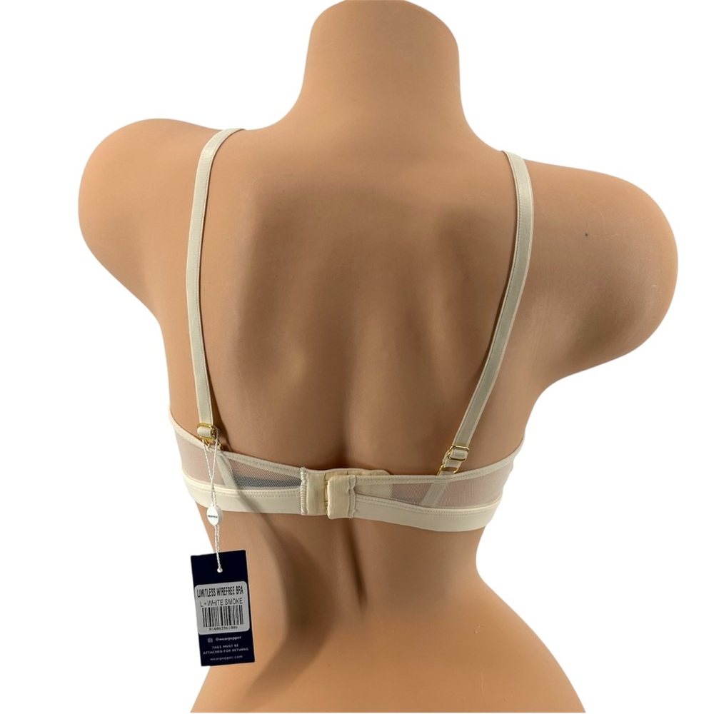 NWT PEPPER Limitless Wirefree Bra in White Smoke Size Large NEW - Picture 5 of 11